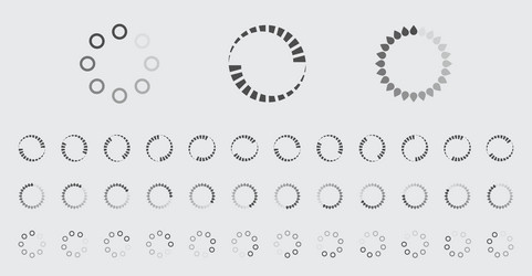 circular loading buffering icons set vector image