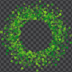 Frame or border of random scatter clover leaves vector