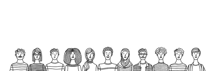 Group portrait diverse people vector