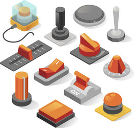 Isometric Button Set - Modern Controls vector image
