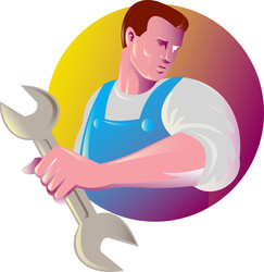 mechanic tradesman worker spanner vector