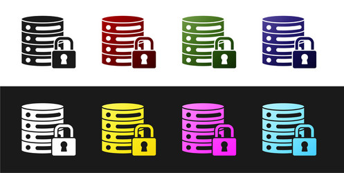set server security with closed padlock icon vector image