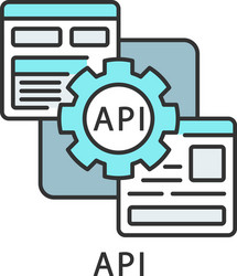 Api color icon application programming interface vector