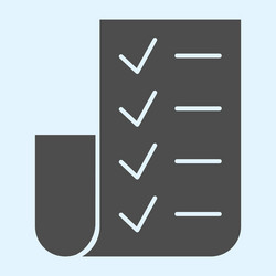 checklist solid icon folded paper check list vector image
