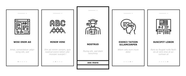 english language learn at school onboarding icons vector image