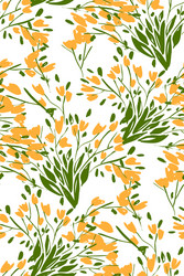 floral seamless pattern with different flowers vector