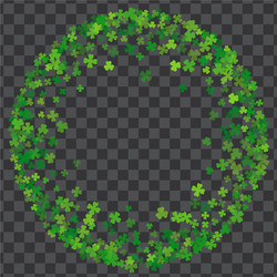 frame or border of random scatter clover leaves vector image