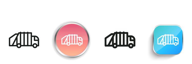 garbage icon thin linear regular and button style vector image