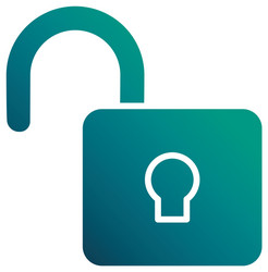 security padlock open gradient style icon vector image