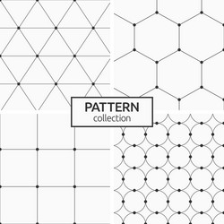 set four monochrome seamless patterns vector image