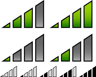 signal stength indicator set internet wi-fi vector