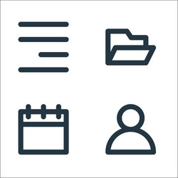 user interface line icons linear set quality vector image