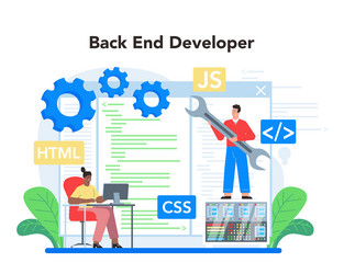 back end development concept software vector image