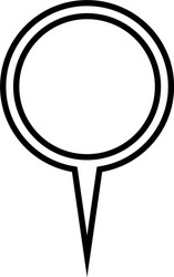 black outline map pointer simple flat icon vector image
