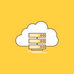 cloud storage computing data flow flat line vector image