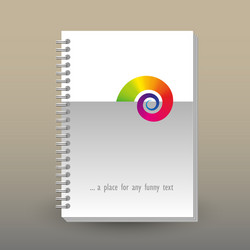 Cover of diary or notebook with rainbow snail vector