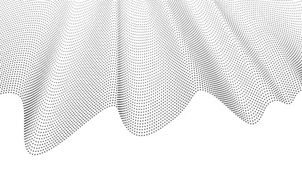 Dotted abstract wavy pattern halftone Royalty Free Vector