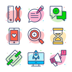 set of user interface icons web design vector image