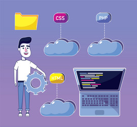 software programmer cartoon vector image