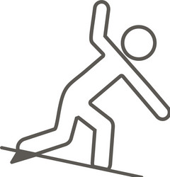 surfer icon simple element from map vector image