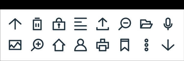 user interface line icons linear set quality vector image