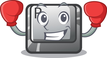 boxing r button installed on cartoon keyboard vector image