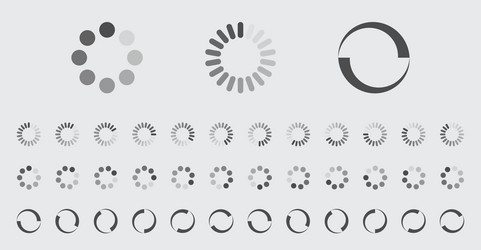 circular loading buffering icons set vector image