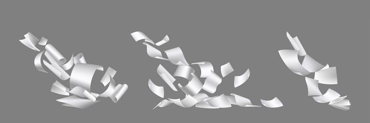 flying paper set of empty leaflet in motion vector image