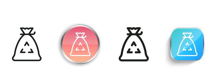 garbage bag icon thin linear regular and button vector image
