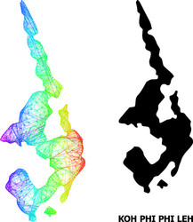 hatched map koh phi leh with spectral gradient vector image