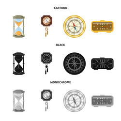 isolated object of clock and time icon collection vector image