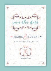 save the date wedding invitation card design vector