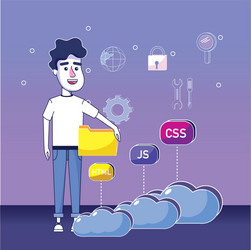 software programmer cartoon vector image