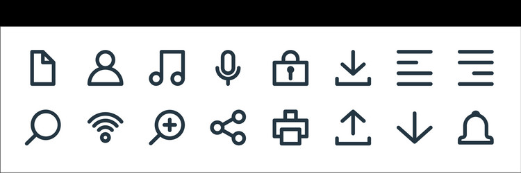 user interface line icons linear set quality vector image