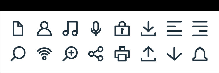 User interface line icons linear set quality vector