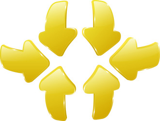 3d yellow arrows vector