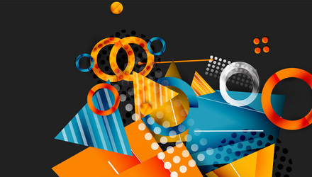 abstract composition overlapping shapes circles vector image