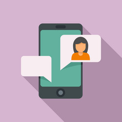 agency phone chat icon flat style vector