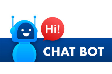 chat bot using laptop computer robot virtual vector image