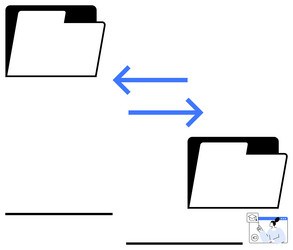 file and data sharing between two folders vector image