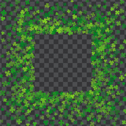 frame or border of random scatter clover leaves vector image