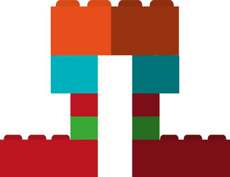 isolated blocks toy design vector image