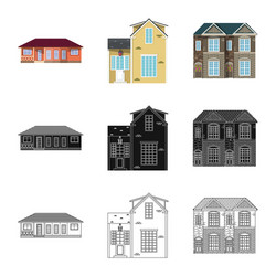 isolated object of building and front icon vector image