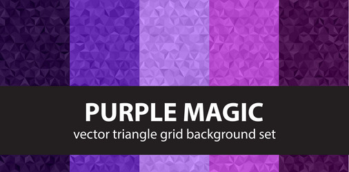 Triangle pattern set purple magic seamless vector