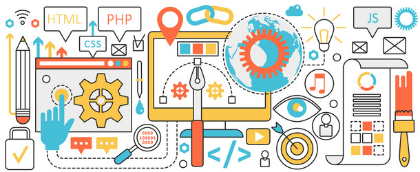 web development technology for business growth vector image