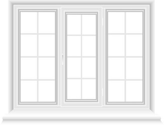 White triple window with blue glasses Royalty Free Vector