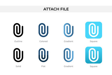 attach file icon in different style vector image