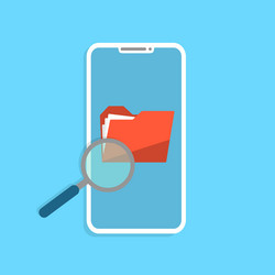 phone with folder search and data synchronisation vector image