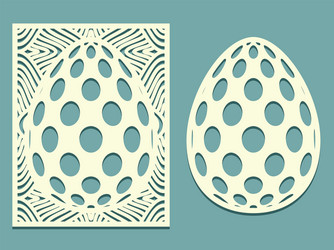 set tracery eggs with polka dot pattern laser vector image