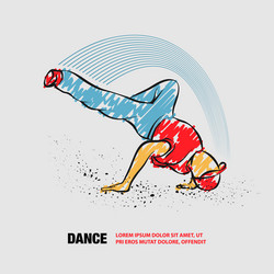 breakdance freeze outline breakdancer vector